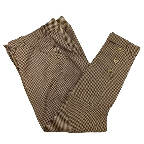 Hermes Jodhpur Houndstooth Riding Pants Wool Equestrian Ankle Buttons Barrel 42 - Picture 4 of 11